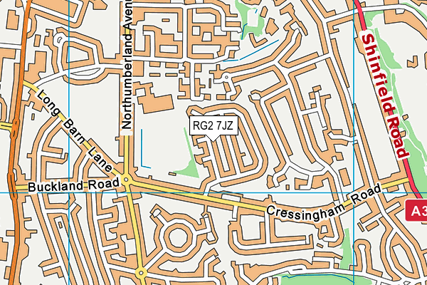 RG2 7JZ map - OS VectorMap District (Ordnance Survey)