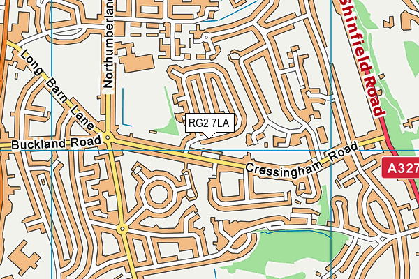 RG2 7LA map - OS VectorMap District (Ordnance Survey)
