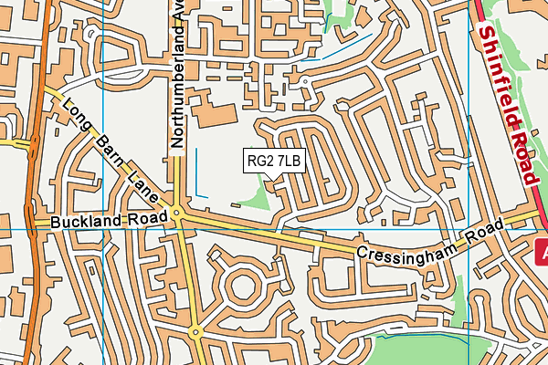 RG2 7LB map - OS VectorMap District (Ordnance Survey)