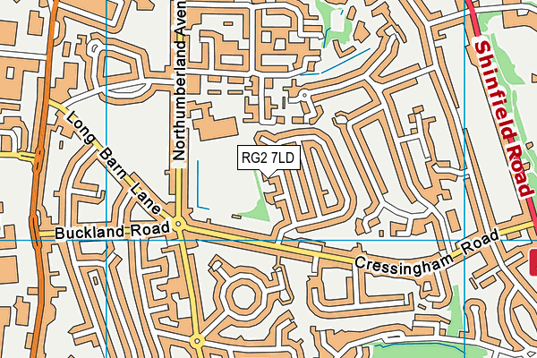RG2 7LD map - OS VectorMap District (Ordnance Survey)