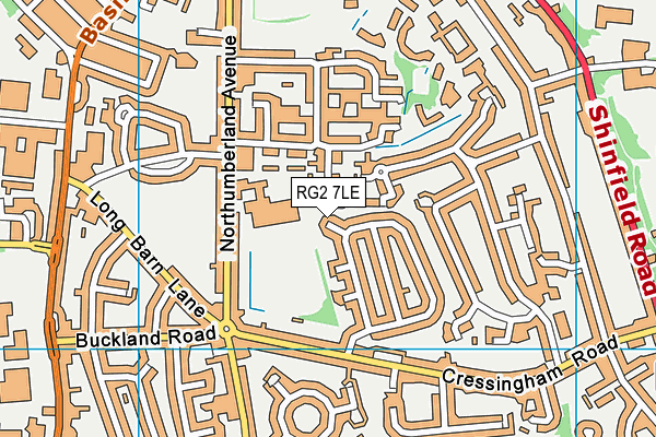 RG2 7LE map - OS VectorMap District (Ordnance Survey)