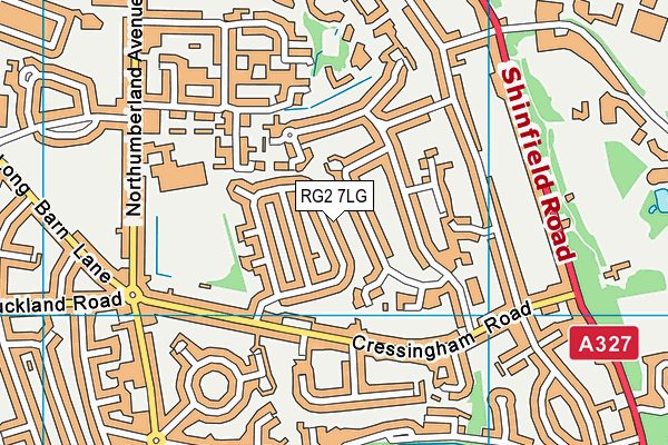 RG2 7LG map - OS VectorMap District (Ordnance Survey)