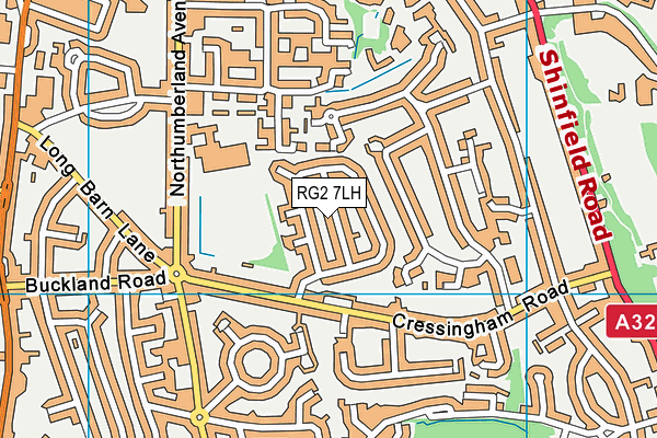 RG2 7LH map - OS VectorMap District (Ordnance Survey)