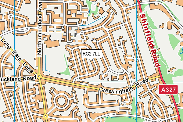 RG2 7LL map - OS VectorMap District (Ordnance Survey)