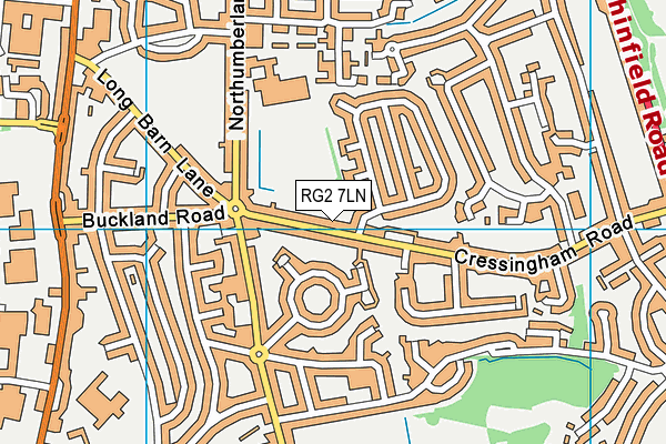 RG2 7LN map - OS VectorMap District (Ordnance Survey)
