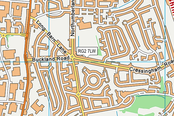 RG2 7LW map - OS VectorMap District (Ordnance Survey)