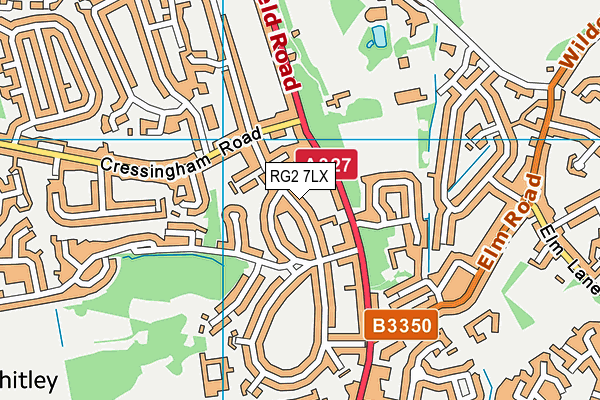 RG2 7LX map - OS VectorMap District (Ordnance Survey)