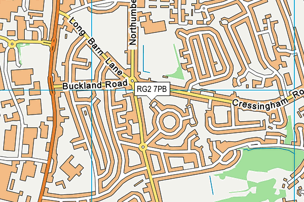 RG2 7PB map - OS VectorMap District (Ordnance Survey)