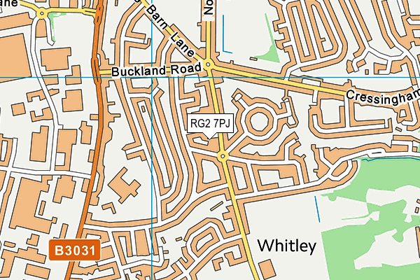 RG2 7PJ map - OS VectorMap District (Ordnance Survey)