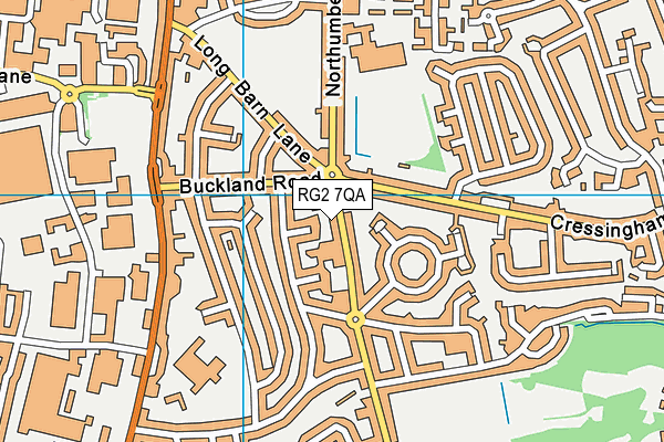 RG2 7QA map - OS VectorMap District (Ordnance Survey)