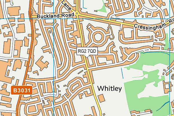 RG2 7QD map - OS VectorMap District (Ordnance Survey)