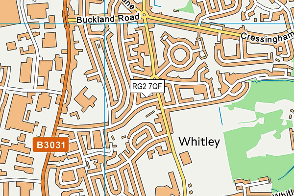 RG2 7QF map - OS VectorMap District (Ordnance Survey)