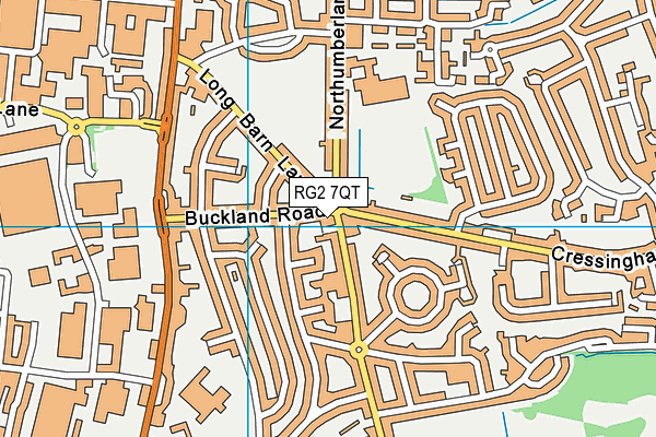 RG2 7QT map - OS VectorMap District (Ordnance Survey)