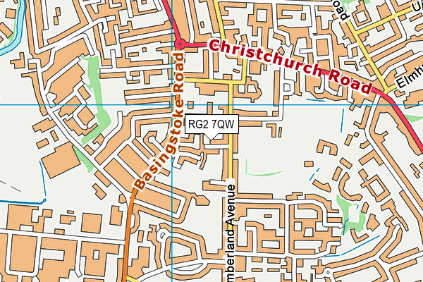 RG2 7QW map - OS VectorMap District (Ordnance Survey)