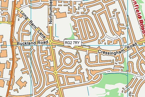 RG2 7RY map - OS VectorMap District (Ordnance Survey)