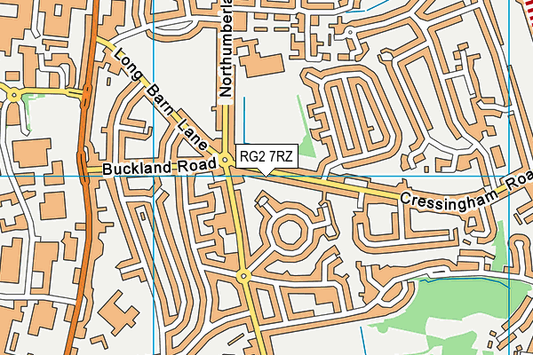 RG2 7RZ map - OS VectorMap District (Ordnance Survey)
