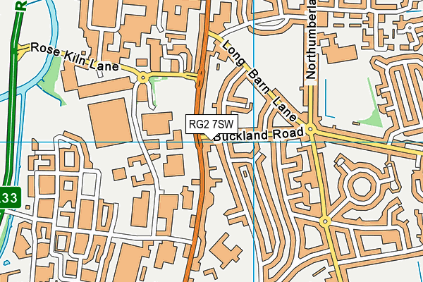 RG2 7SW map - OS VectorMap District (Ordnance Survey)