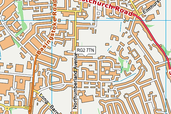 RG2 7TN map - OS VectorMap District (Ordnance Survey)
