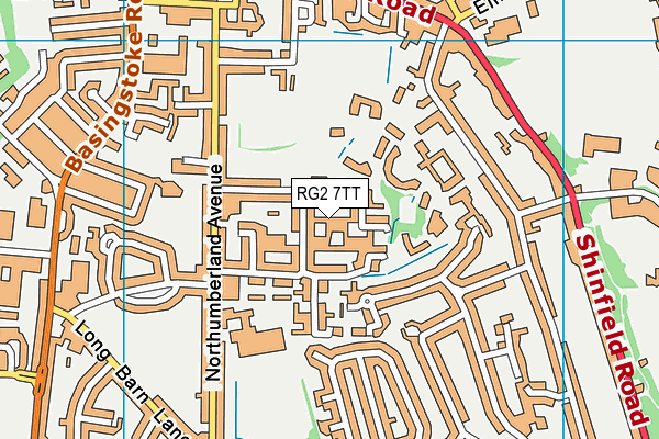 RG2 7TT map - OS VectorMap District (Ordnance Survey)