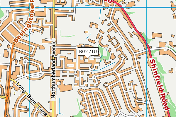 RG2 7TU map - OS VectorMap District (Ordnance Survey)
