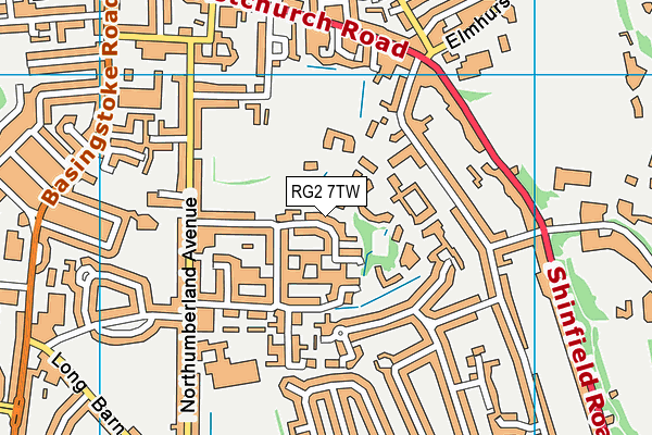 RG2 7TW map - OS VectorMap District (Ordnance Survey)