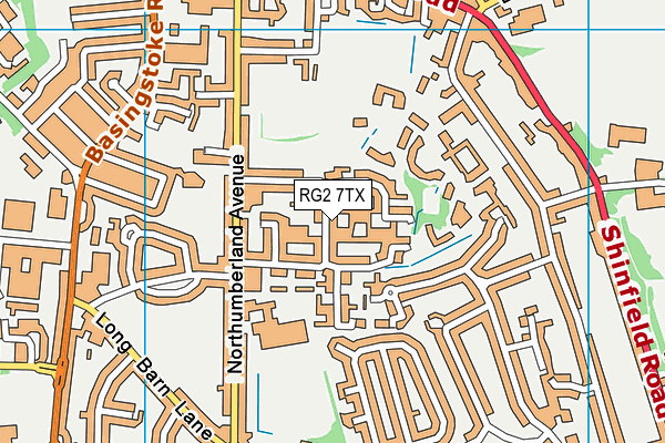 RG2 7TX map - OS VectorMap District (Ordnance Survey)