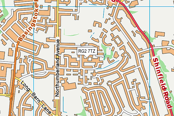 RG2 7TZ map - OS VectorMap District (Ordnance Survey)