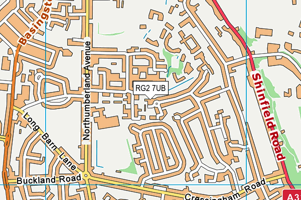 RG2 7UB map - OS VectorMap District (Ordnance Survey)