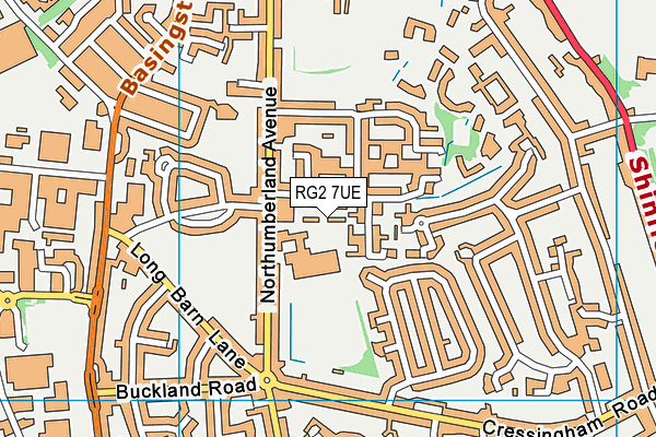 RG2 7UE map - OS VectorMap District (Ordnance Survey)