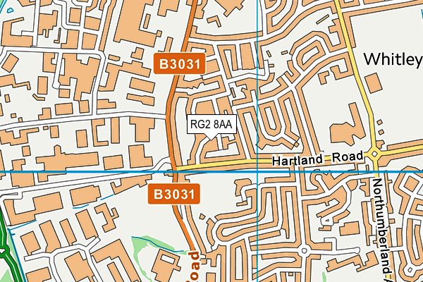 RG2 8AA map - OS VectorMap District (Ordnance Survey)