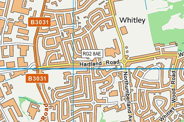 RG2 8AE map - OS VectorMap District (Ordnance Survey)