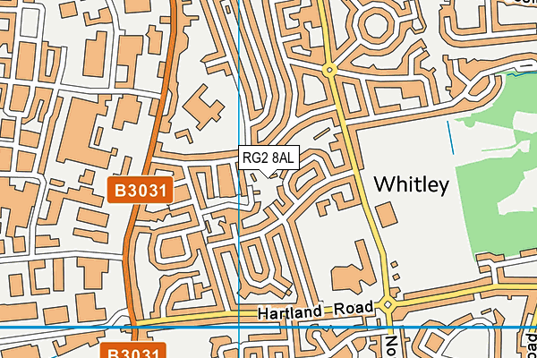 RG2 8AL map - OS VectorMap District (Ordnance Survey)