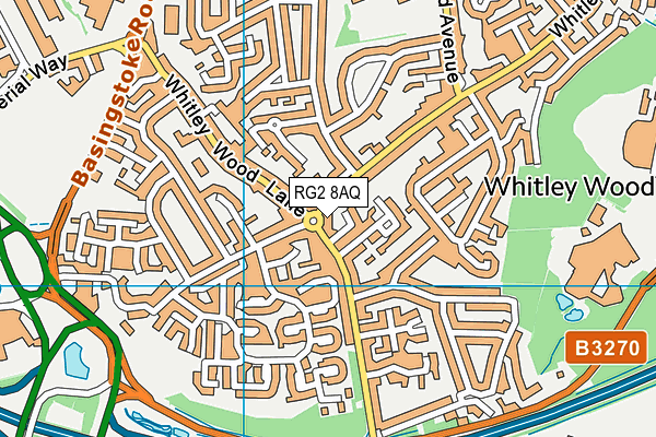 RG2 8AQ map - OS VectorMap District (Ordnance Survey)