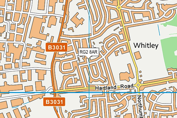 RG2 8AR map - OS VectorMap District (Ordnance Survey)
