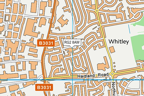 RG2 8AW map - OS VectorMap District (Ordnance Survey)