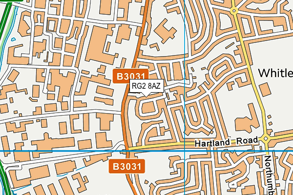 RG2 8AZ map - OS VectorMap District (Ordnance Survey)