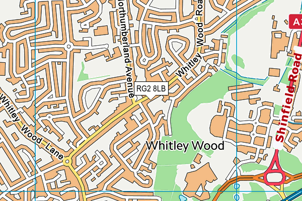 RG2 8LB map - OS VectorMap District (Ordnance Survey)