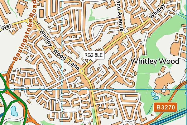 RG2 8LE map - OS VectorMap District (Ordnance Survey)