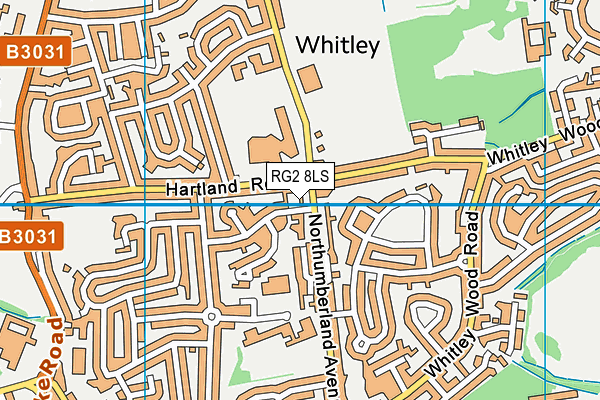 RG2 8LS map - OS VectorMap District (Ordnance Survey)