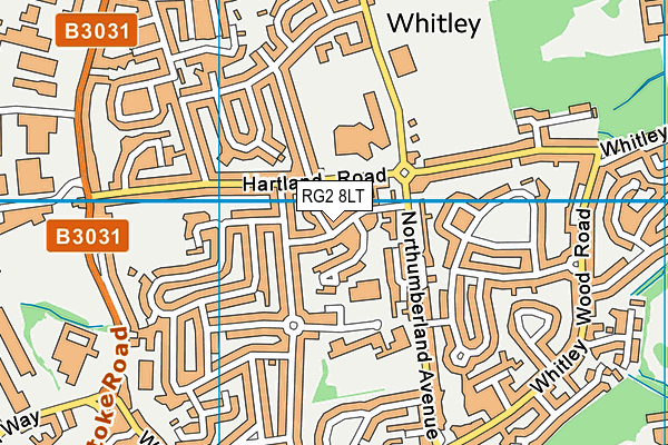 RG2 8LT map - OS VectorMap District (Ordnance Survey)