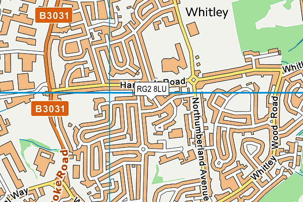 RG2 8LU map - OS VectorMap District (Ordnance Survey)