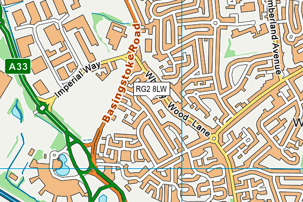 RG2 8LW map - OS VectorMap District (Ordnance Survey)