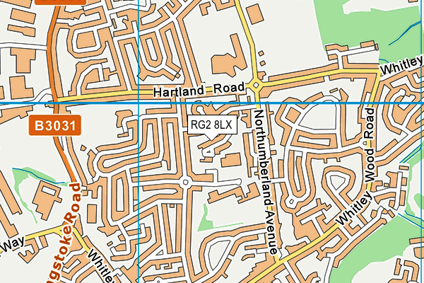 RG2 8LX map - OS VectorMap District (Ordnance Survey)