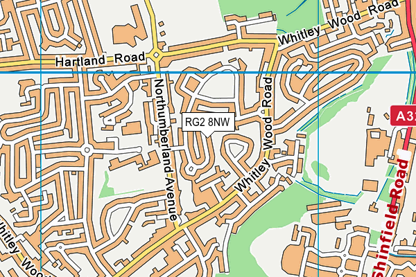 RG2 8NW map - OS VectorMap District (Ordnance Survey)