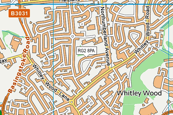 RG2 8PA map - OS VectorMap District (Ordnance Survey)