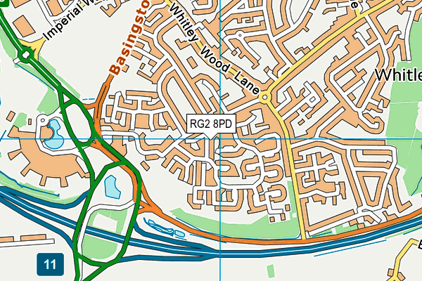 RG2 8PD map - OS VectorMap District (Ordnance Survey)