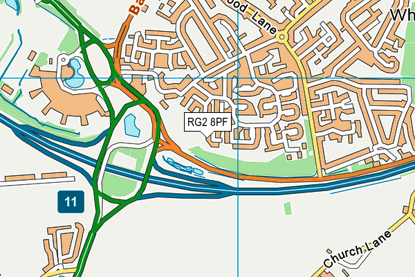 RG2 8PF map - OS VectorMap District (Ordnance Survey)