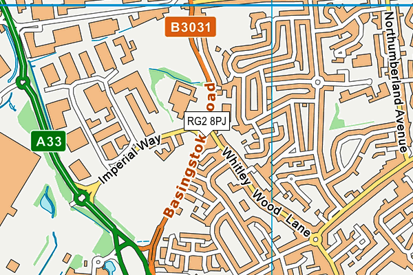 RG2 8PJ map - OS VectorMap District (Ordnance Survey)
