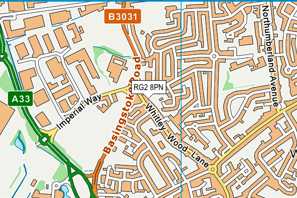 RG2 8PN map - OS VectorMap District (Ordnance Survey)