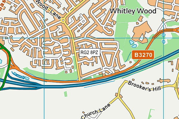 RG2 8PZ map - OS VectorMap District (Ordnance Survey)